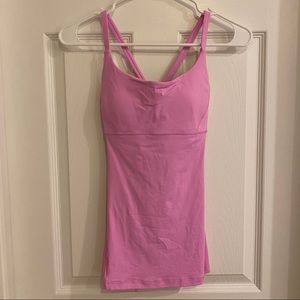 Lululemon Yeah Yoga Tank Vintage Pink Mesh Size 4